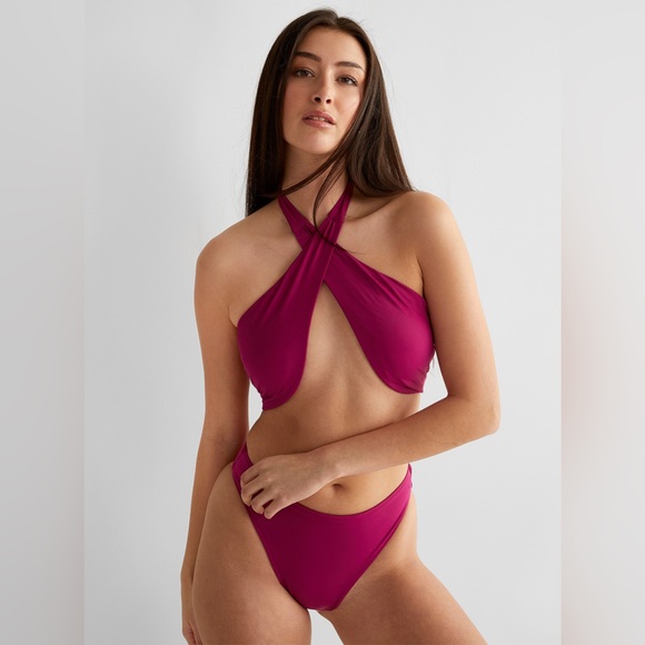 Simons Icône Crossover Draped Bandeau bikini top Large & XLarge - Picture 1 of 5